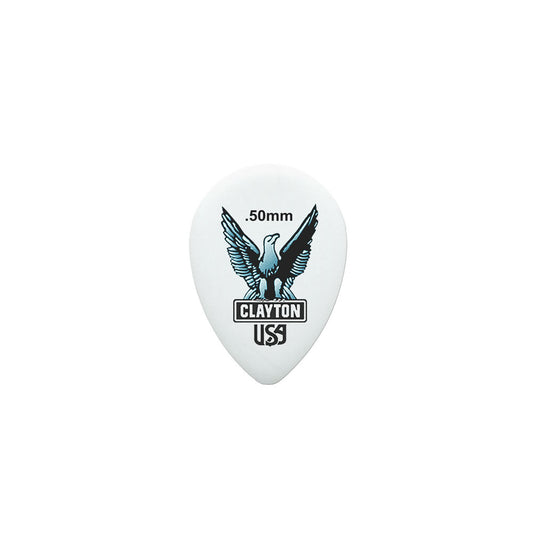 Clayton CLAST50 Acetal Eagle Small Teardrop Guitar Picks (0.50mm) - 12pk