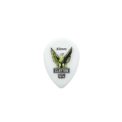 Clayton CLAST63 Acetal Eagle Small Teardrop Guitar Picks (0.63mm) - 12pk