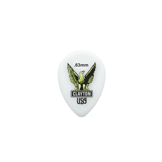 Clayton CLAST63 Acetal Eagle Small Teardrop Guitar Picks (0.63mm) - 12pk