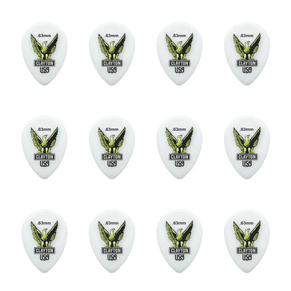 Clayton CLAST63 Acetal Eagle Small Teardrop Guitar Picks (0.63mm) - 12pk