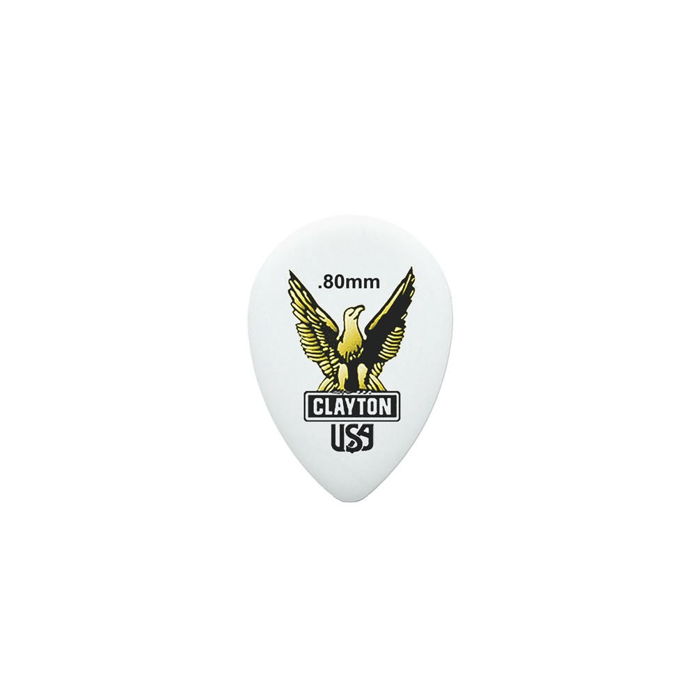 Clayton CLAST80 Acetal Eagle Small Teardrop Guitar Picks (0.80mm) - 12pk