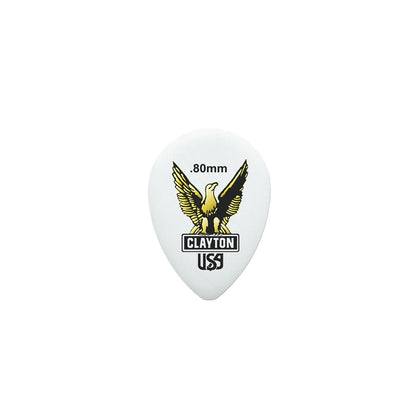 Clayton CLAST80 Acetal Eagle Small Teardrop Guitar Picks (0.80mm) - 12pk