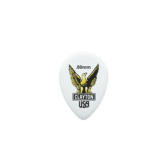 Clayton CLAST80 Acetal Eagle Small Teardrop Guitar Picks (0.80mm) - 12pk