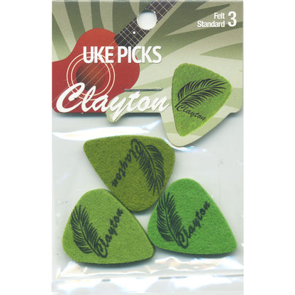 Clayton CLAUKL3 Felt Ukulele Picks with Leaf Design - 3pk