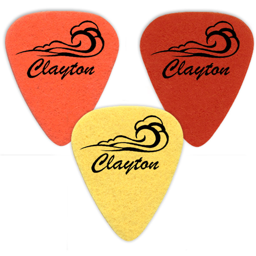 Clayton CLAUKW3 Felt Ukulele Picks with Wave Design - 3pk