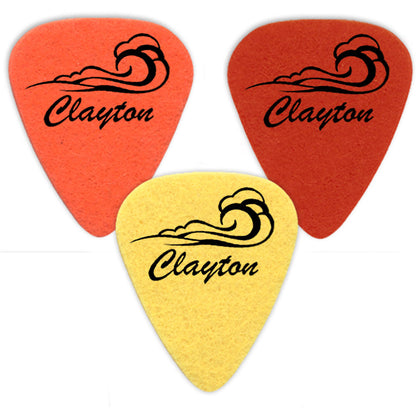 Clayton CLAUKW3 Felt Ukulele Picks with Wave Design - 3pk