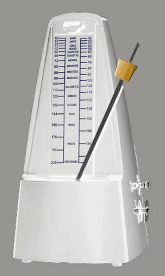 Cherry CM20WH Metronome with Metal Mechanism & Bell in White Plastic Casing