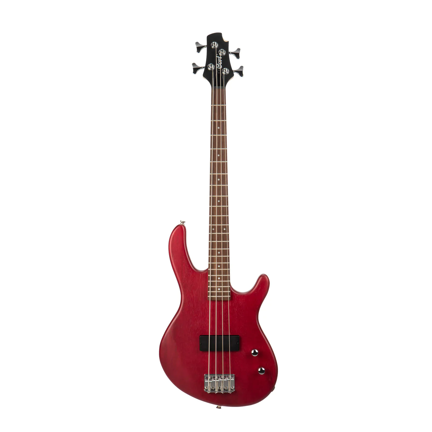 Cort Action Junior Short Scale Bass Guitar in OPBC Dark Cherry Red