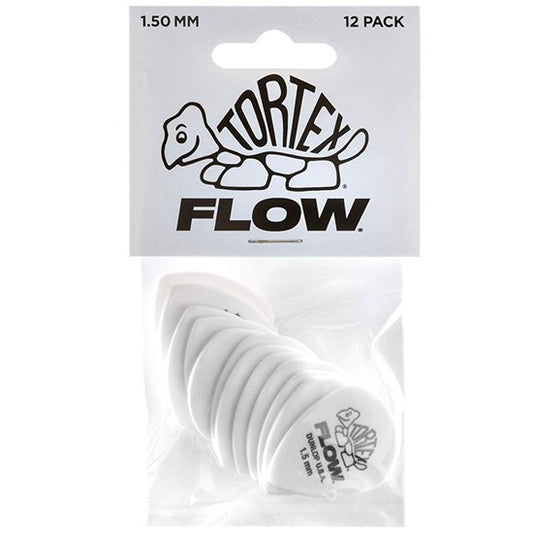 Dunlop JPTF150 White 1.5 Tortex Flow Standard Picks (12 Pack)