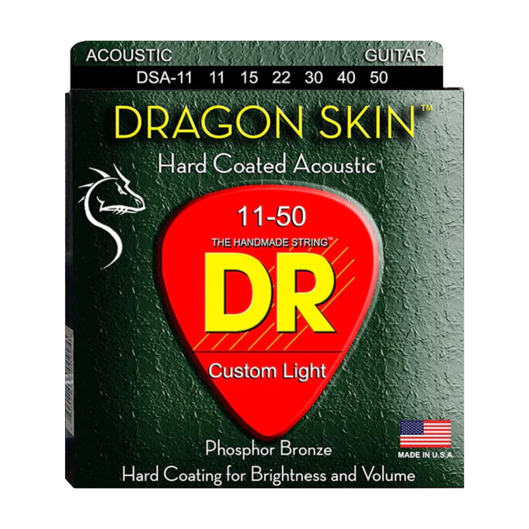 DR Dragon Skin Hard Coated Phosphor Bronze Acoustic Strings (Assorted Gauges)