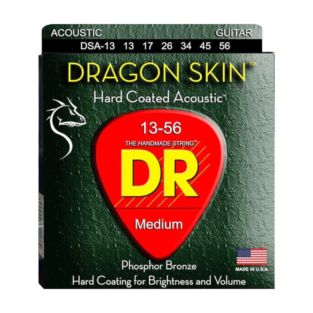 DR Dragon Skin Hard Coated Phosphor Bronze Acoustic Strings (Assorted Gauges)