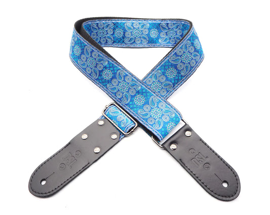 DSL JAC20 PAIS-BLUE Jacquard Genuine Leather Strap