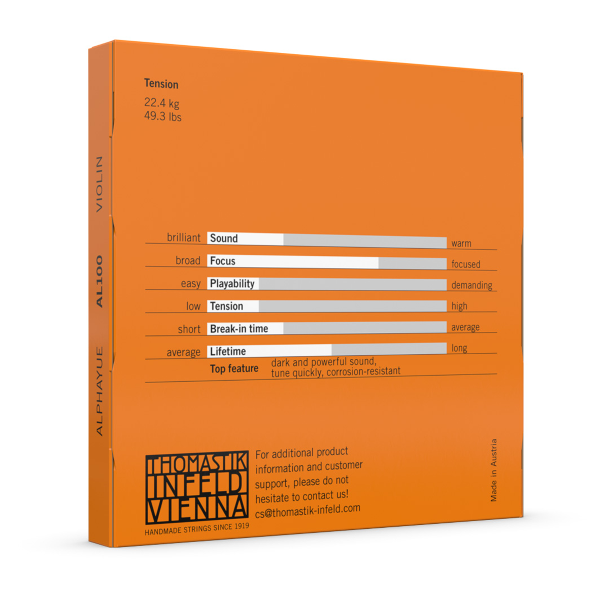 Thomastik-Infeld Alphayue DTAL100.3/4 E-String Steel Core Violin Strings (3/4 Size)
