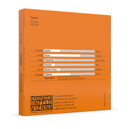 Thomastik-Infeld Alphayue DTAL100.3/4 E-String Steel Core Violin Strings (3/4 Size)
