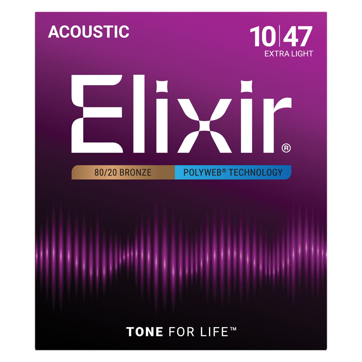 Elixir 11000 Polyweb 80/20 Extra Light 10 - 47 Acoustic Guitar Strings