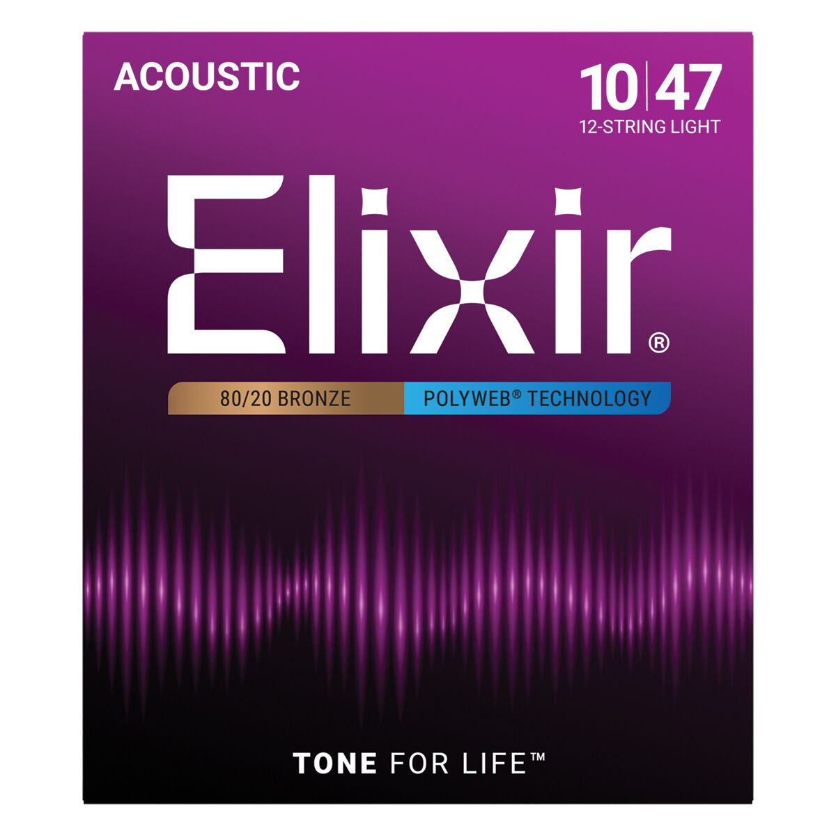 Elixir 11150 Polyweb 80/20 12-String Acoustic Guitar - Light 10-47