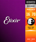 Elixir Nanoweb 80/20 Bronze 8 String Acoustic Baritone Guitar Set 16-70