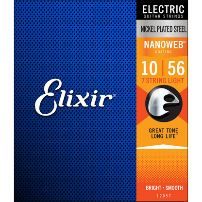 Elixir Nanoweb Nickel Plated Steel 7 String Set - Light 10-56