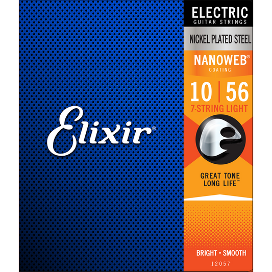 Elixir Nanoweb Nickel Plated Steel 7 String Set - Light 10-56