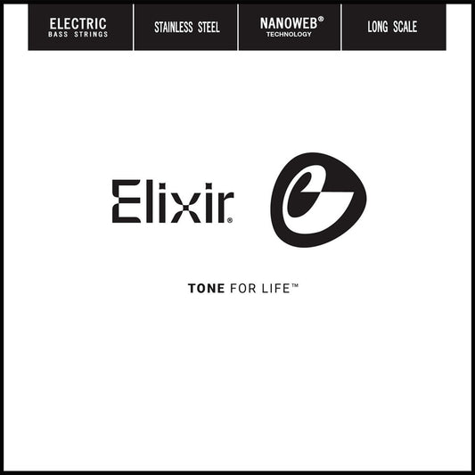 Elixir 13407 Nanoweb Stainless Steel .105 Single Bass Guitar String