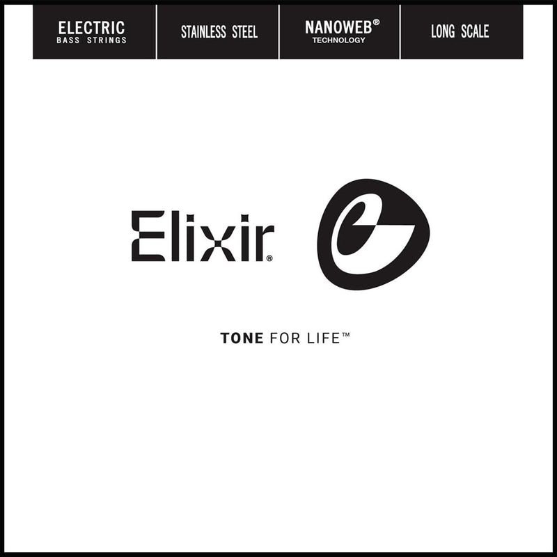 Elixir 13407 Nanoweb Stainless Steel .105 Single Bass Guitar String