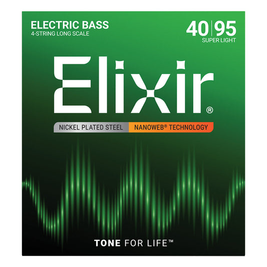 Elixir 14002 Nanoweb Light 40-100 Bass Guitar Strings