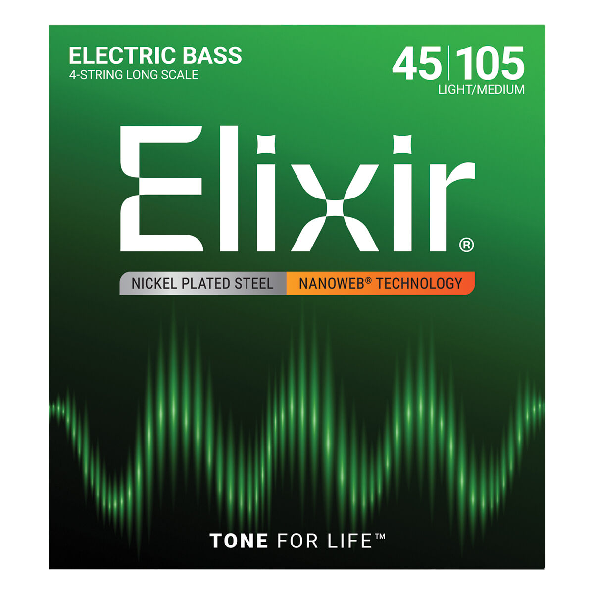 Elixir 14077 Nanoweb Medium 45-105 Bass Guitar Strings