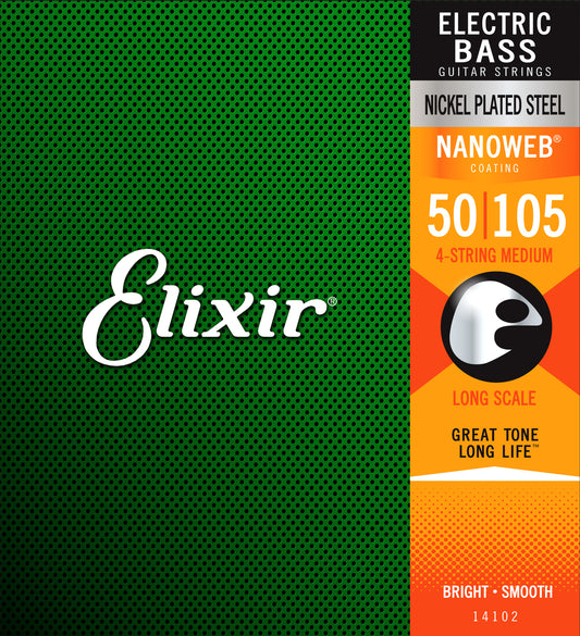 Elixir 14102 Nanoweb Heavy 50-105 Bass Guitar Strings