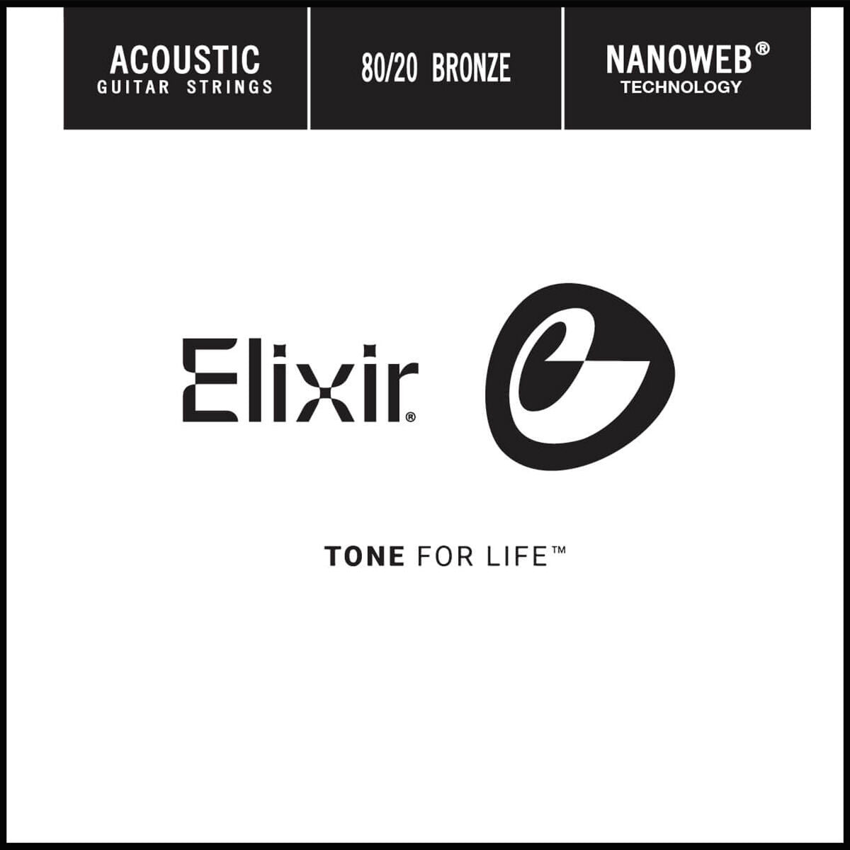 Elixir 15139 Nanoweb .039 80/20 Bronze Single Guitar String