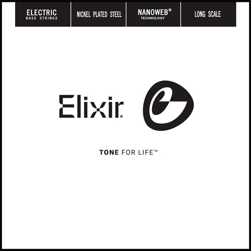 Elixir 15405 Nanoweb Nickel Plated Steel Single Bass Guitar String - .105