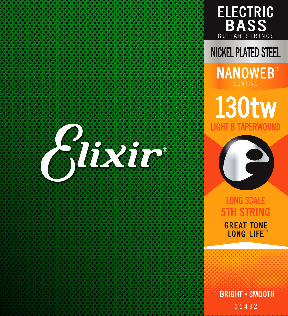 Elixir 15432 Nanoweb Single Bass Guitar String - Medium B .130TW Taper Wound