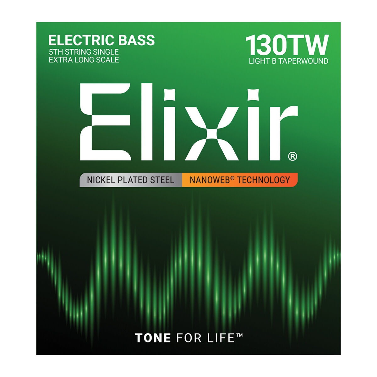 Elixir 15433 Nanoweb Single Bass Guitar String - Medium B .130TW XLong