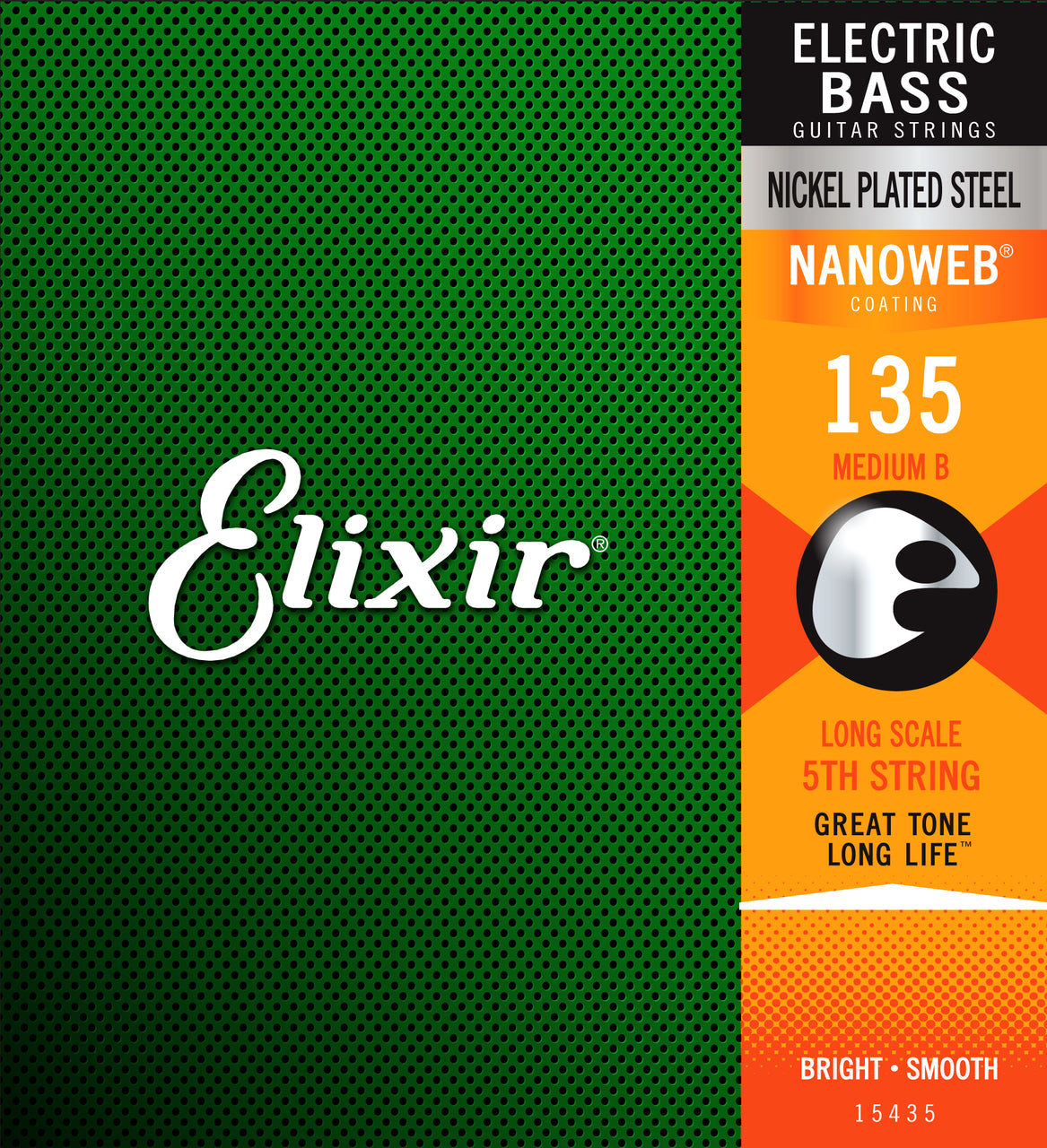 Elixir 15435 Nanoweb Single Bass Guitar String - Heavy B .135