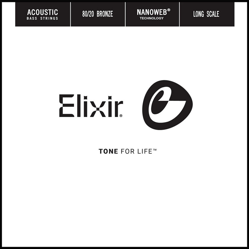 Elixir 15780 Nanoweb .080 Single Acoustic Bass Guitar String