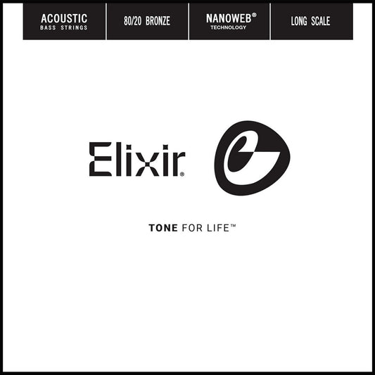 Elixir 15825 Nanoweb .125 Single Acoustic Bass Guitar String