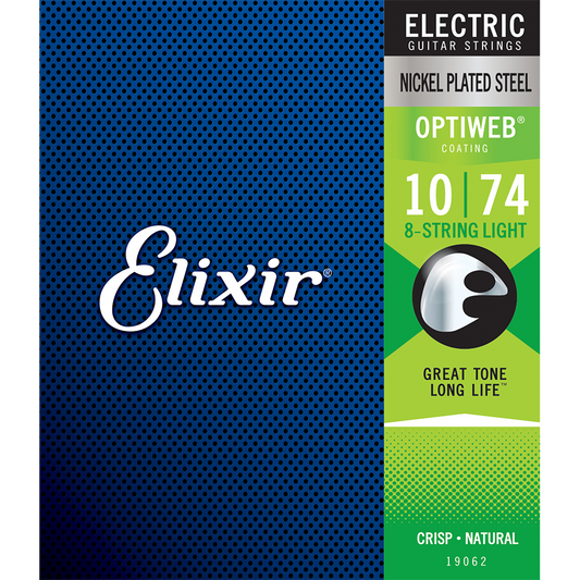 Elixir 19062 Optiweb 8-String Electric Guitar Strings - Light 10-74