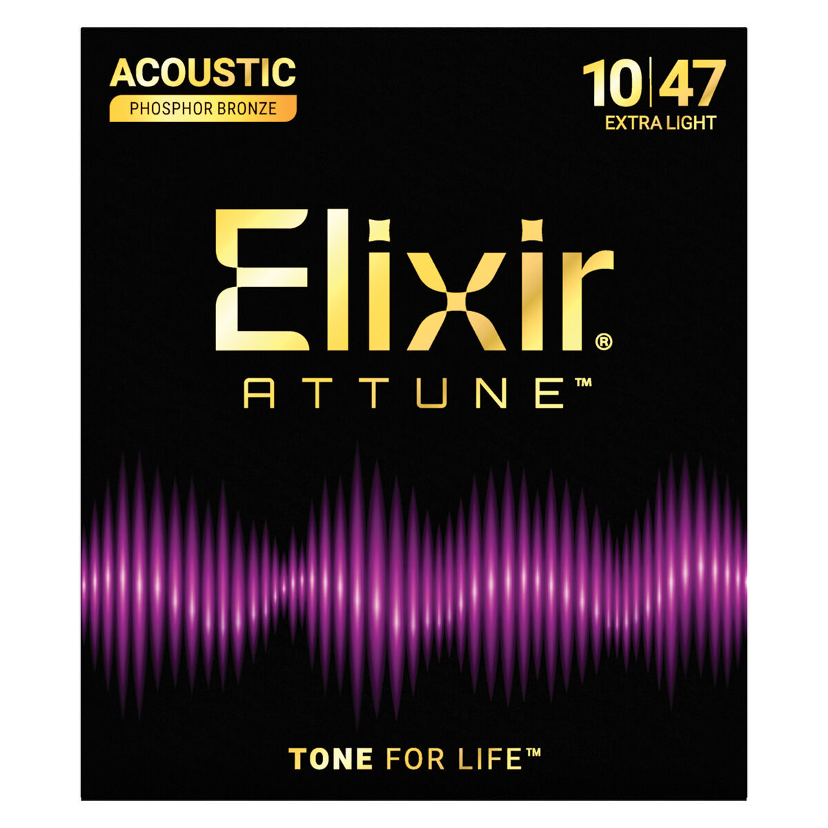 Elixir E21002 Attune Phosphor Bronze Extra Light 10-47 Acoustic Guitar Strings