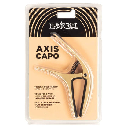 Ernie Ball P09606 Axis Capo for Electric/Acoustic Guitar in Gold Satin