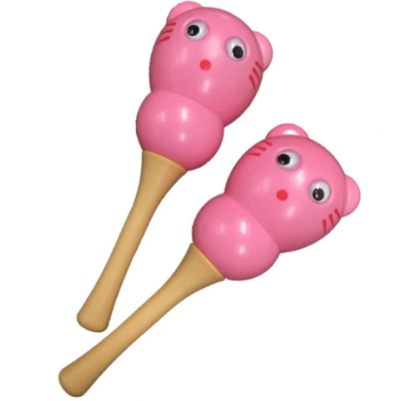 CPK ED757 Pair of Pink 6" Bear Maracas