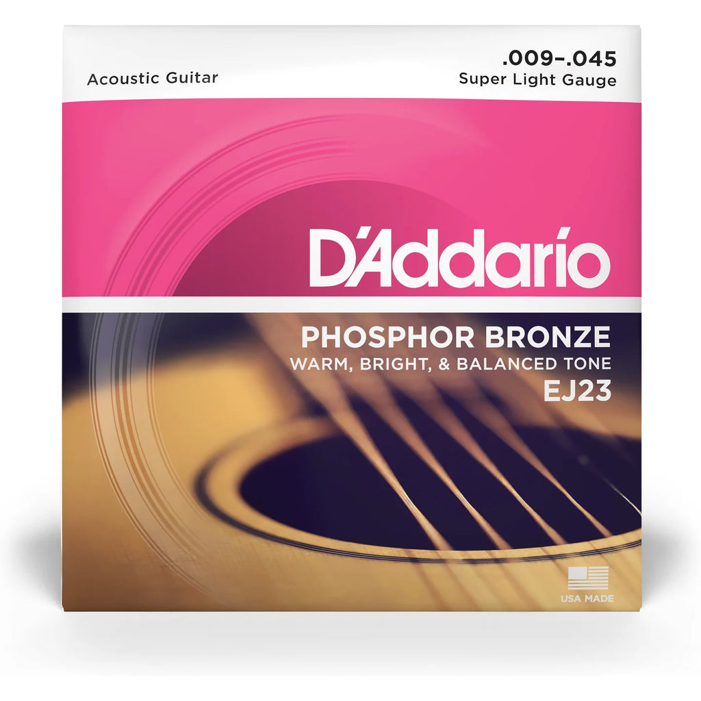 D'Addario EJ23 Phosphor Bronze Super-Light 9-45 Acoustic Guitar Strings
