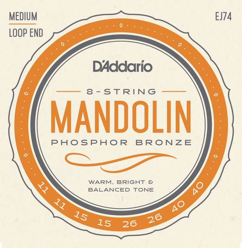 D'Addario EJ74 11-40 Medium Phosphor Bronze Mandolin String