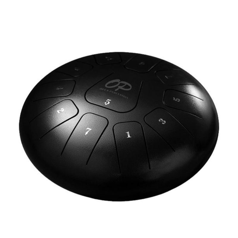 Opus Percussion ETDSS1211-I 12" Metal 11-Note Standard Carves Style Tongue Drum in Black