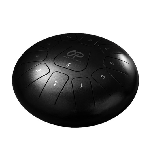 Opus Percussion ETDSS1211-I 12" Metal 11-Note Standard Carves Style Tongue Drum in Black