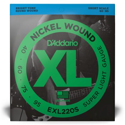 D’Addario EXL220S Super Light Nickel Wound Bass Guitar Strings Short Scale (40-95 Gauge)