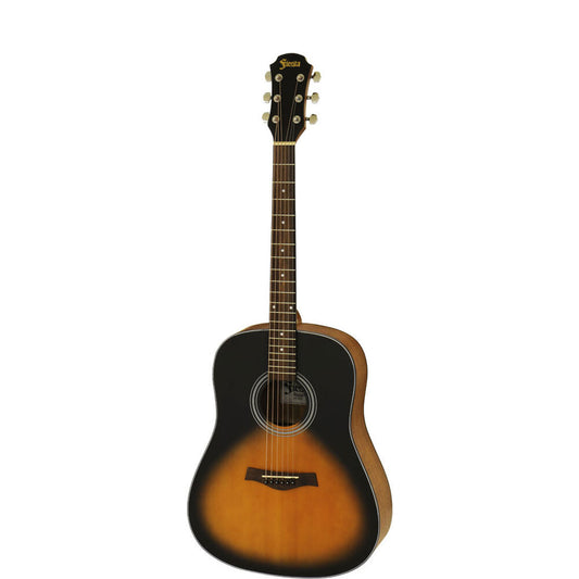 Aria Fiesta Series FSTD58TS Traveller Acoustic Guitar in Tobacco Sunburst Matte Finish