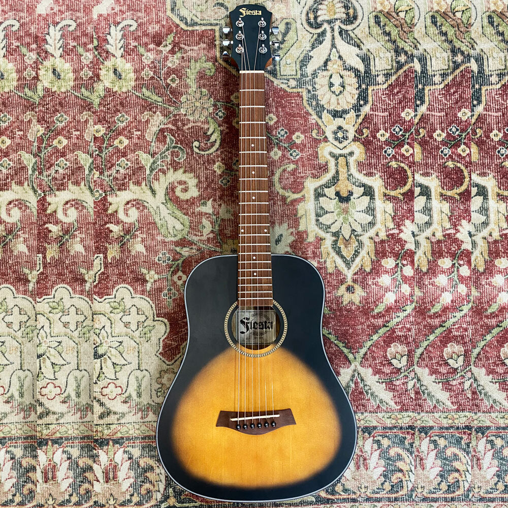 Aria Fiesta Series FSTD58TS Traveller Acoustic Guitar in Tobacco Sunburst Matte Finish