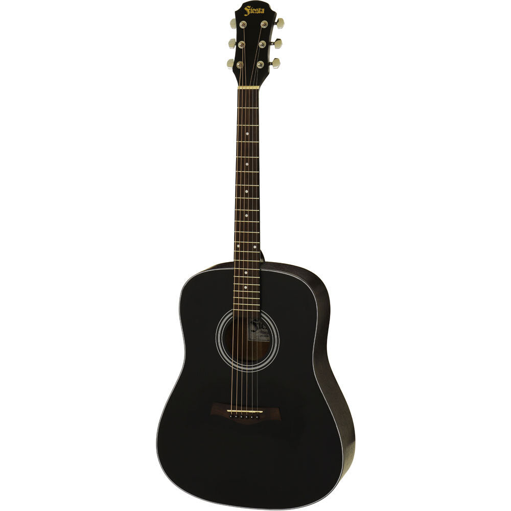 Aria Fiesta Series FSTD65BK Dreadnought Acoustic Guitar in Black Matte Finish
