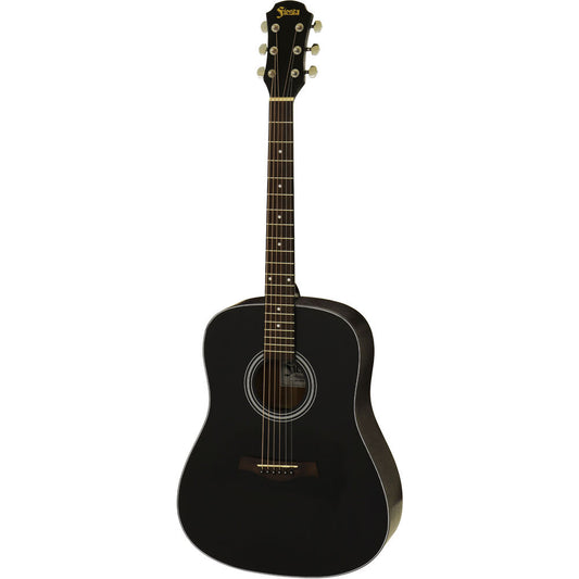 Aria Fiesta Series FSTD65BK Dreadnought Acoustic Guitar in Black Matte Finish