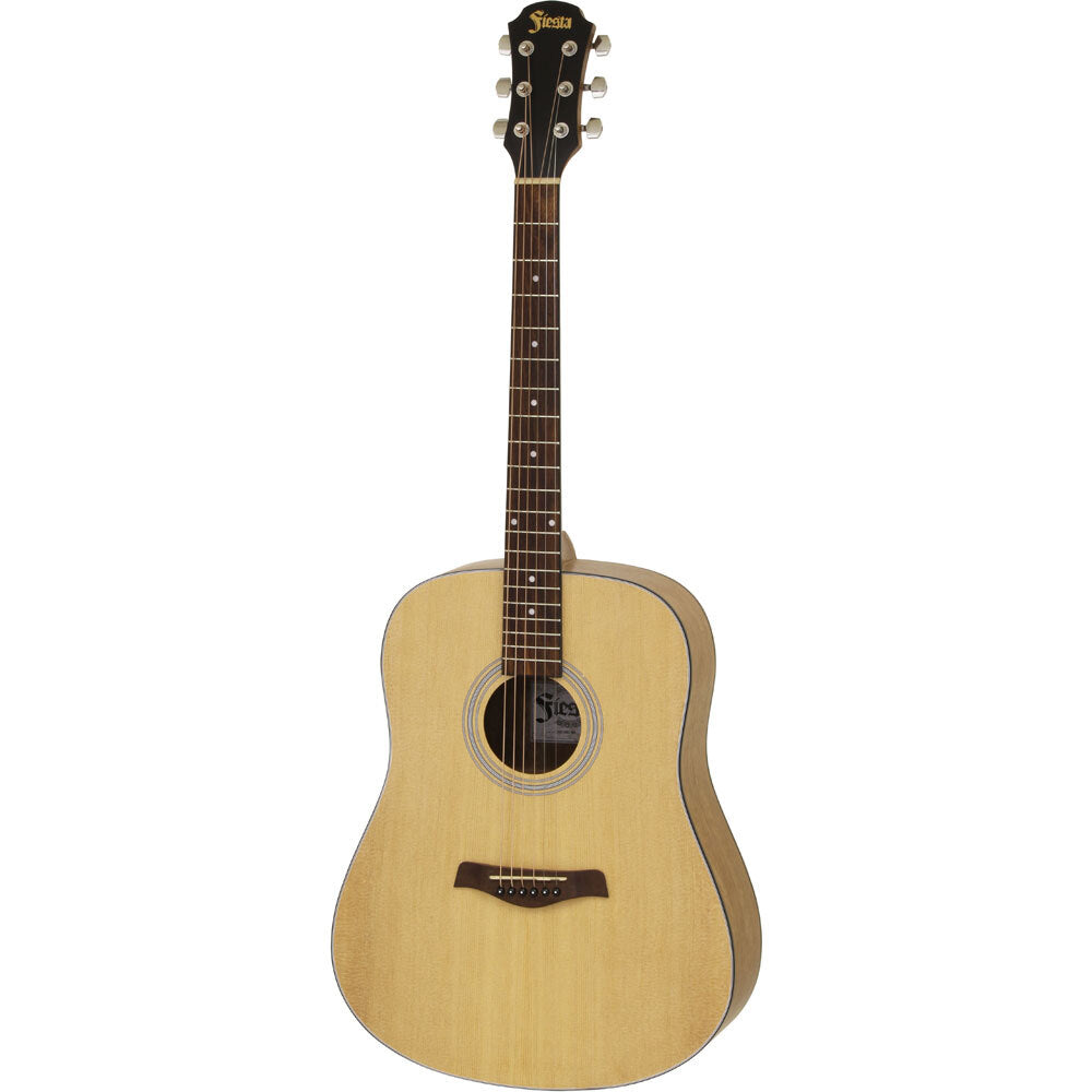 Aria Fiesta Series FSTD65N Dreadnought Acoustic Guitar in Natural Matte Finish