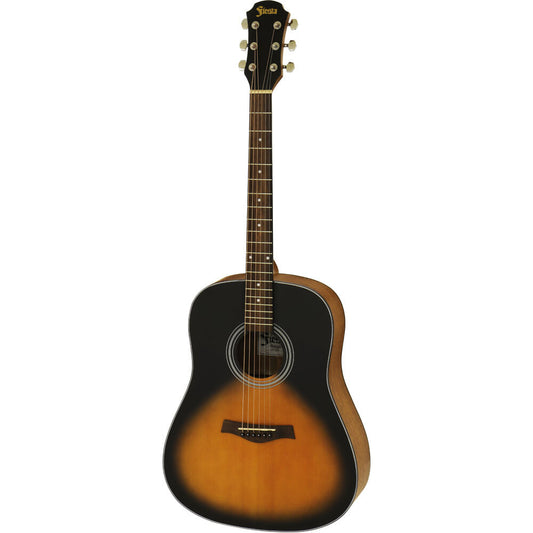 Aria Fiesta Series FSTD65TS Dreadnought Acoustic Guitar in Tobacco Sunburst Matte Finish